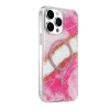 Onegif Apple İphone 15 Pro Max Lotus Simli Magsafe Kapak - Pembe
