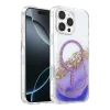 Onegif Apple İphone 16 Pro Max Lotus Simli Magsafe Kapak - Mor