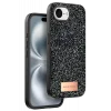 Onegif Apple iPhone 16E Uyumlu Bright Simli Kapak - Siyah