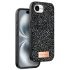 Onegif Apple iPhone 16E Uyumlu Bright Simli Kapak - Siyah