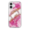 Onegif Apple İphone 17 Lotus Simli Magsafe Kapak - Pembe