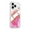 Onegif Apple iPhone 17 Pro Max Uyumlu Lotus Simli Magsafe Kapak - Pembe