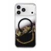 Onegif Apple iPhone 17 Pro Max Uyumlu Lotus Simli Magsafe Kapak - Siyah