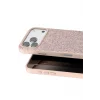 Onegif Apple iPhone 17 Pro Uyumlu Bright Simli Kapak - Pembe
