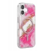 Onegif Apple iPhone 17 Uyumlu Lotus Simli Magsafe Kapak - Pembe