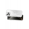 Onegif Apple iPhone 16 Pro Max Uyumlu Sora Simli Magsafe Kapak - Beyaz