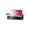 Onegif Apple iPhone 17 Uyumlu Sora Simli Magsafe Kapak - Kırmızı