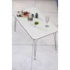 Orta Sehpa Kare Gümüş Beyaz Tel