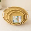 Oval Bambu Ahşap Tepsi Seti 3lü (20x29, 26x36, 31x45 cm)