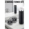 Paslanmaz Çelik 3’lü Termos Seti Vakumlu ve 8 Saat Isı Koruma