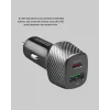 PD Destekli 38W Araç Şarj Başlığı Type-C + USB Çift Çıkış Hızlı Şarj
