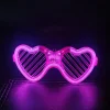 Pembe LED Işıklı Kalp Gözlük – 3 Modlu Parti