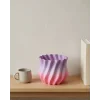 Pembe Lila Degrade Kıvrımlı 3D Vazo Estetik Ev Ofis Dekoru