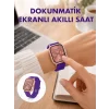 Pembe Mor ve Metal Kordonlu Akıllı Saat Hediye Seti