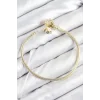 Pirinç Charm Zirkon Taşlı Yonca Model Gold Renk Kadın Bileklik