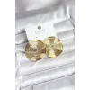 Pirinç Gold Renk Circle Model Kadın Küpe