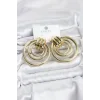 Pirinç Gold Renk Halka Model Vintage Kadın Küpe