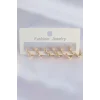 Pirinç Gold Renk Kalp Model Küpe Seti