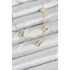 Pirinç Gold Renk Yonca Kadın Kolye