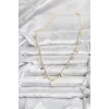 Pirinç Gold Renk Yonca Model Kadın Kolye