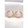Pirinç Gold Renk Zincir Model Halka Küpe