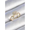 Pirinç Gold Renk Zirkon Taşlı Kadın Yüzük