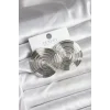 Pirinç Gümüş Renk Circle Model Kadın Küpe