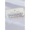 Pirinç Gümüş Renk Kalp Model Küpe Seti