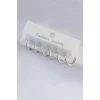 Pirinç Gümüş Renk Oval Küpe Seti