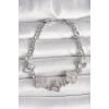 Pirinç Gümüş Renk Zincir Yonca Model Kadın Bileklik