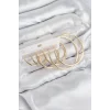 Pirinç Halka Model Gold Renk Kadın Set Küpe