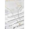 Pirinç Zirkon Taşlı Kutup Yıldızı Model Ezme Zincir Gold Renk Kadın Kolye