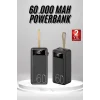 Powerbank 60.000 Mah Taşınabilir Şarj Hızlı El Fenerli Dijital Göstergeli