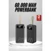 Powerbank 60.000 Mah Taşınabilir Şarj Hızlı El Fenerli Dijital Göstergeli