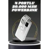 Powerbank Şarj Cihazı 4 Çıkışlı 20.000 MAH Powerbank Kompakt Yüksek Kapasiteli Hızlı Şarj