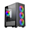 PowerBoost PB-P2252BB USB 3.0 Mesh Siyah 4x Ring ARGB Fanlı Mid Tower Gaming Kasa