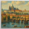 Prag Şehir Manzarası Kanvas Tablo 60x120cm