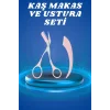 Profesyonel Taraklı Kaş Usturası ve Kaş Makası Bıyık Alma Kaş Usturası