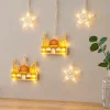 Ramazan LED Perde Lamba 3m (Fişli, Eklemeli) - Sarı Cami ve Yıldız