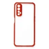 Realme 7 Kılıf Miami Şeffaf Silikon - Kırmızı