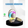 Renkli Işıklı Astronot Mini Bluetooth Speaker ve Karaoke Mikrofon