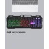 RGB Aydınlatmalı Klavye Mouse Seti – USB Bağlantılı, Türkçe Q, Ayarlanabilir DPI, Ergonomik Yapı