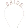 Rose Gold Bekarlığa Veda Kristal Taş Bride Tacı