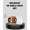 S8 Ultra Akıllı Saat ve Bluetooth Kablosuz Kulaklık 2’li Set