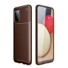 Samsung Galaxy A02s Kılıf Auto Focus Karbon Kapak - Kahverengi