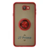 Samsung Galaxy J7 Prime Kılıf Montreal Yüzüklü Silikon Kapak - Kırmızı