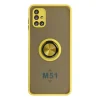 Samsung Galaxy M51 Kılıf Montreal Yüzüklü Silikon Kapak - Sarı
