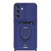 Samsung Galaxy S25 Plus Kılıf Zuma Kartvizitli Yüzüklü Silikon - Lacivert