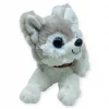 Sesli Peluş Yatan Köpek 25 cm - Gri - 1 ADET