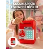 Şifreli Kırmızı ATM Tasarımlı Çelik Kasa Görünümlü Kumbara
